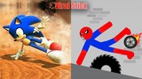 Sonic vs Stickman | Stickman Dismounting Highlight and Funny Moments #175