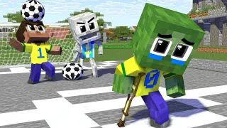 Monster School : Poor Baby Zombie Can't Football - Minecraft Animation