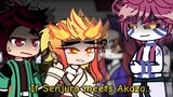 Uppermoons Trio+Muzan reacts to If Senjuro meets Akaza || GCRV || Demon Slayer ||