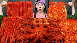 빨판 특집 🐙 문어 & 쭈꾸미 & 낙지 버섯 볶음 먹방 레시피 Octopus & Webfoot octopus Mushrooms Recipe Mukbang ASMR Ssoyoung