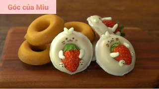 Thư giãn cùng món Hàn : Strawberry donuts 4 #videonauan