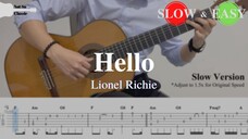 Hello - Lionel Richie | Fingerstyle Guitar TAB (+ Slow & Easy)