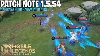 AURORA,MOSKOV,TERIZLA BUFF, BRODY,YUZHONG,BENEDETTA,WANWAN NERF - PATCH NOTE 1.5.54 MOBILE LEGENDS