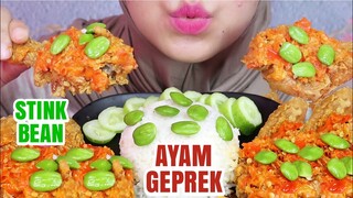 ASMR AYAM GEPREK LEVEL PEDAS PAKE PETE | ULUL ASMR MUKBANG INDONESIA