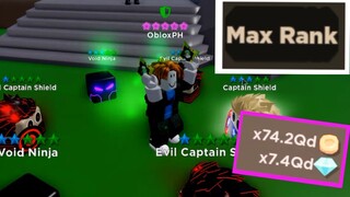 MY ALT UNLOCKED THE MAX RANK USING OP PETS BLADE THROWING SIMULATOR ROBLOX