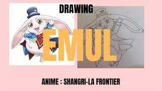 drawing emul, si kelinci dari anime Shangri-la frontier