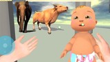 Upin Ipin Masih Bayi Nangis Takut Gajah, Sapi Raksasa - Mother Life Simulator Game