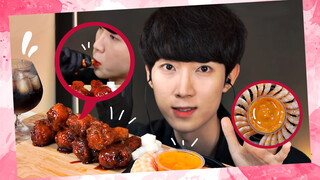 【韩国吃货JaeYeol宰烈】最近冰有些吃多，今天是炸鸡和虾圈