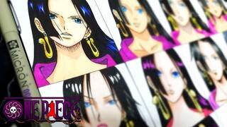 Drawing Boa Hancock in Different Anime Styles | One Piece ワンピース #46