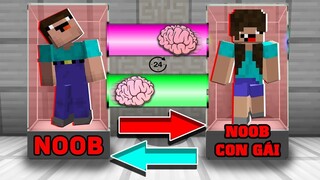 THỬ THÁCH 24 GIỜ NOOB LÀM CON GÁI TRONG MINECRAFT *NOOB BỊ BÊ ĐÊ 👸🤣