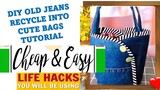 DIY OLD JEANS RECYCLE INTO CUTE BAGS EASY TUTORIAL // Handmade Bags /pouch You Can Easy Do