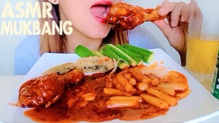 ASMR MUKBANG SWEET & SPICY CHICKEN, TTEOKBOKKI, SEAWEED VERMICELLI ROLLS WITH HEINEKEN | EATING SHOW