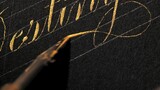 [Viết tay] Thư pháp hiện đại - Kiểu chữ Copperplate x bút nhũ vàng