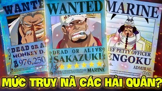 BUGGY SẼ TRUY NÃ CÁC HẢI QUÂN BAO NHIÊU?! | MỨC TRUY NÃ CÁC HẢI QUÂN TRONG ONE PIECE