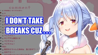 Pekora talks about why she doesn't like taking breaks in Streaming 【Hololive English Sub】