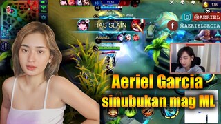 AERIEL GARCIA SINUBUKAN MAG LARO NG MOBILE LEGENDS!