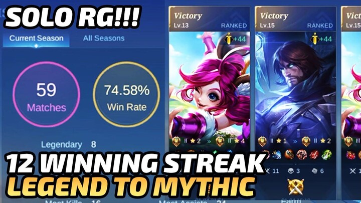 12 winning streak sa solo rg [LEGEND to MYTHIC] 1st smurf