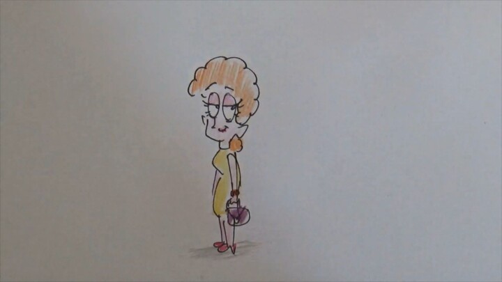 Draw simple Cartoon woman