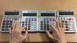 Menggunakan empat kalkulator untuk memainkan "Duel Monsters"