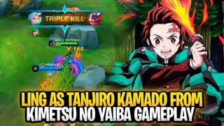 Ling As Tanjiro Kamado From Kimetsu no Yaiba Gameplay | Mobile Legends: Bang Bang