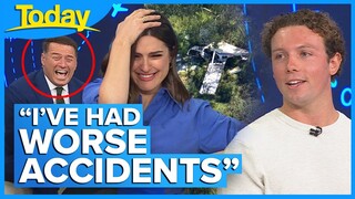 Aussie hosts lose it over student pilot's casual reaction to plane crash | TODAY Show Australia