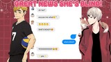 great news she's blind! meme // haikyuu text // short video