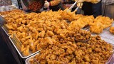 Món ăn đường phố Hàn Quốc 시장통닭 3마리 만원! 부위별 파는 곳 / crispy fried chicken - korean street food
