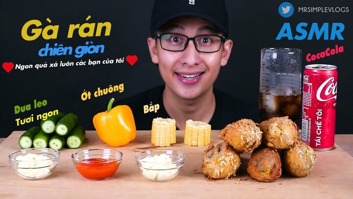 ĂN ĐÙI GÀ RÁN CHIÊN XÙ MUKBANG | DƯA LEO | ỚT CHUÔNG | BẮP | MAYONNAISE  | MR SIMPLE OFFICIAL VLOGS