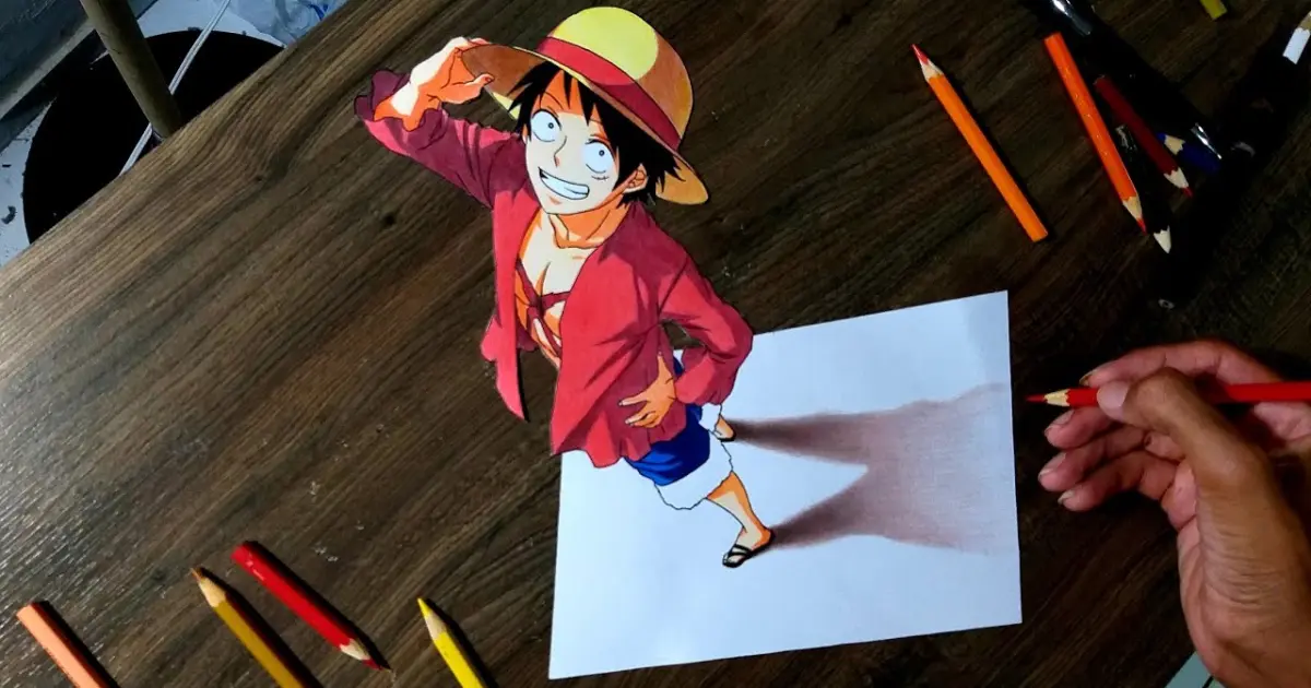 Speed Drawing - Luffy 3D (ONE PIECE) - Bilibili
