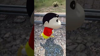 GTA V: SHINCHAN SAVING ANIMALS FROM THOMAS THE TRAIN #shorts