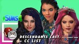 SIMS 4 | CAS | Descendants's cast Evie, Uma and Audrey!! 😈 Satisfying CC build + CC LIST