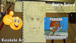 Menggambar Anime Goatjo Satoru | Speed Drawing | Jujutsu Kaisen