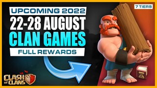 Clan Games Rewards in August 2022 in Clash of Clans | Upcoming 22-28 August clan games rewards