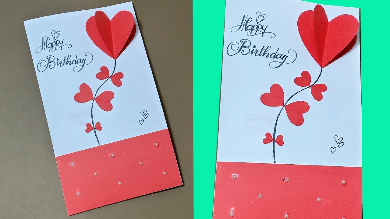 Cách làm thiệp sinh nhật đơn giản nhất / Thiệp trái tim / Birthday pop up  card - Bilibili