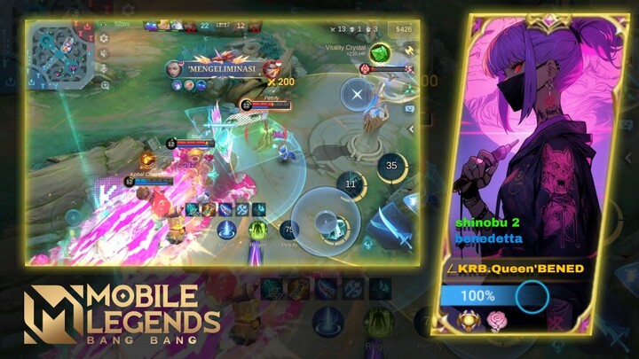 GAMEPLAY BENEDETTA SKIN SCRIPT SHINOBU 2 | MOBILE LEGENDS