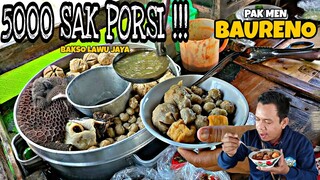 MURAH 5000 RUPIAH KOMPLIT  !!! habis 2 mangkok bakal nambah lur // bakso jeroan Lawu jaya (pak men)