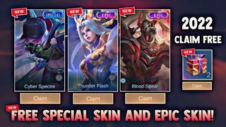 NEW EVENT! CLAIM FREE EPIC SKIN AND SPECIAL SKIN + REWARDS! FREE SKIN! LEGIT! | MOBILE LEGENDS 2022