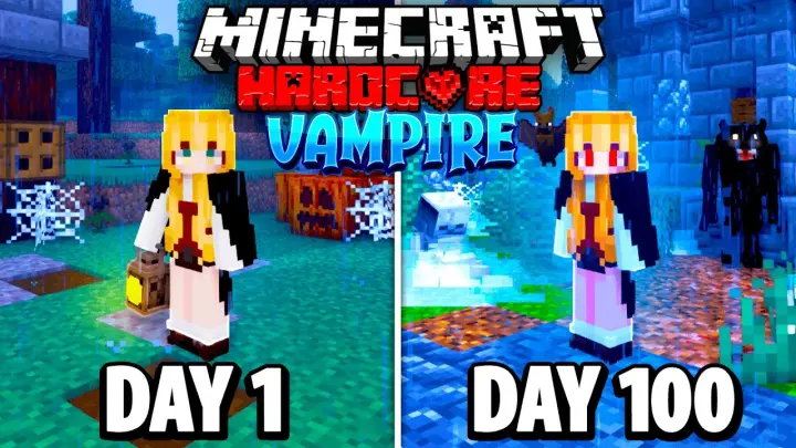I Survived 100 Days as a VAMPIRE in Hardcore Minecraft.. Here's What Happened..