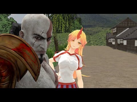 [Touhou X GoW MMD] Yuugi wants to fight Kratos