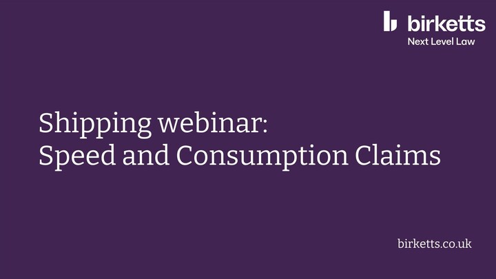 Shipping webinar - Speed and Consumption Claims