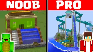 Minecraft NOOB vs PRO: BEST WATERSLIDE HOUSE by Mikey Maizen and JJ (Maizen Parody)