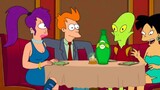 Futurama: A girl eats an alien child, is kidnapped by a pervert, and fights the alien Thanos!