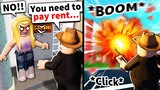 I asked Roblox noobs to pay rent... then blew up their homes with admin
