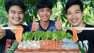 แซลมอน! กุ้งสด! หอยนางรม! แช่นํ้าจิ้มเด็ดพริก100เม็ด