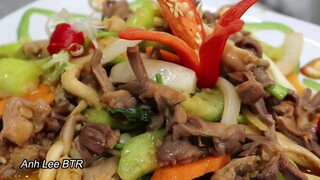 Hướng Dẫn Cách Làm Mề Gà Xào Nấm Mướp Hương, Bí Quyết Nấu Siêu Ngon | Cooking | Anh Lee BTR