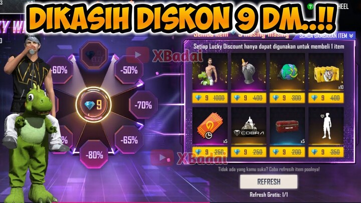 CARA SPIN LUCKY WHELL FF..!! HOKI DISKON 9 DM DINOSAUR ILLUSION BUNDLE NO TRIK SPIN