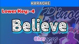 Believe by Cher (Karaoke : Lower Key : -4)