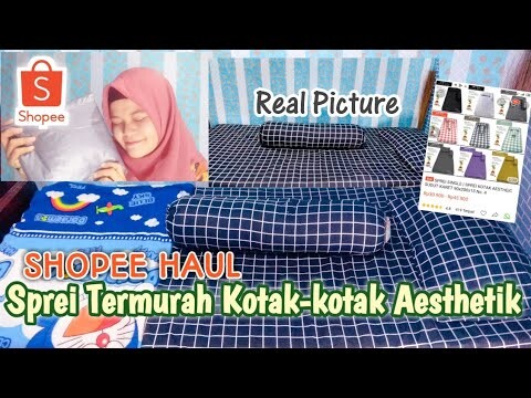 Termurah Shopee Haul Sprei Aesthetic Korean Lengkap Sarung Bantal&Guling