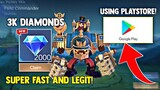 3K DIAMONDS SUPER FAST AND LEGIT USING PLAY STORE! FREE DIAMONDS! HOW? | MOBILE LEGENDS 2023