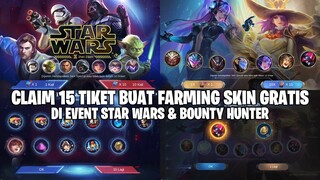 CUMA MODAL 500 DM BISA FARMING BANYAK SKIN GRATIS DI EVENT BOUNTY HUNTER DAN STAR WARS MOBILE LEGEND